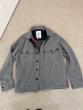 Topo Designs Mountain Shirt Jacket Men’s M Gray Flannel